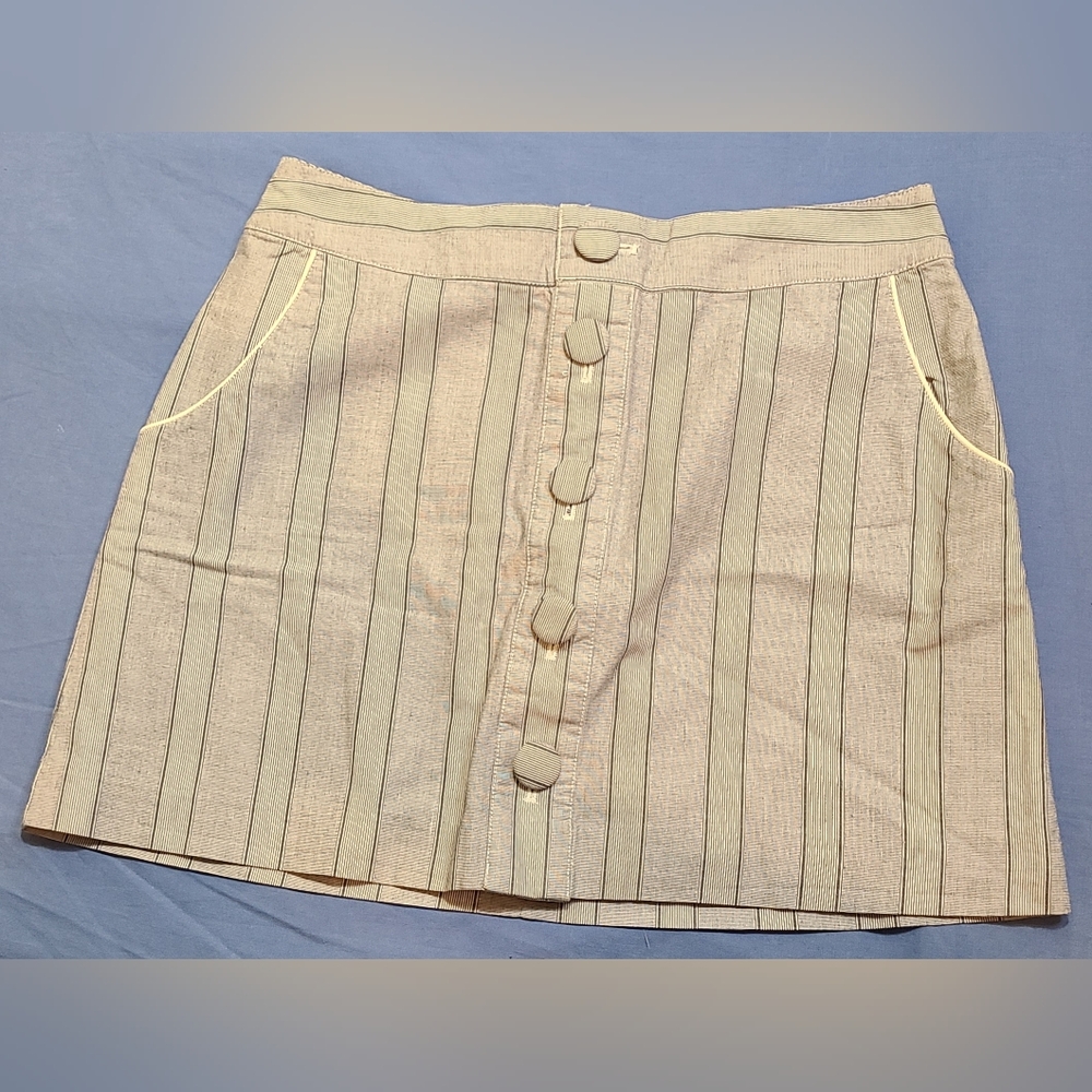 VTG Banana Republic Women's Preppy Striped Faux Button-Front Skirt Sz 6 EUC